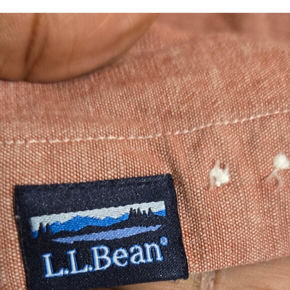 LL Bean Traditional Fit Rust Brick Red Long Sleeve Button Down Shirt Men’s Large - Picture 6 of 7